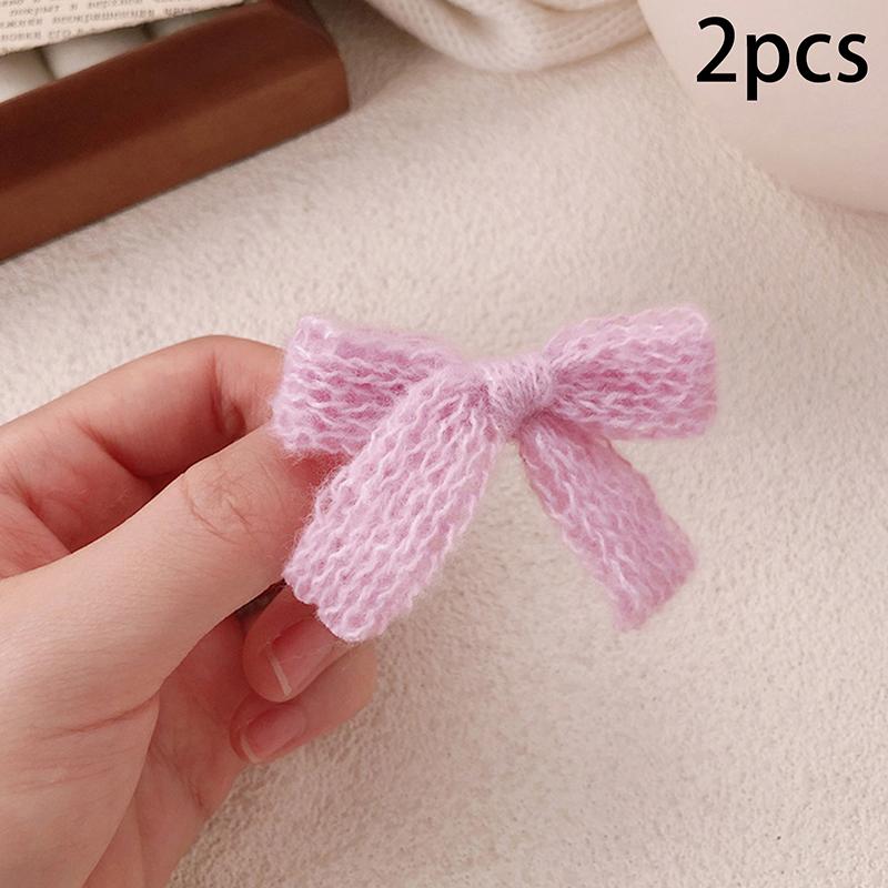 2 шт., сладкие, милые, красочные, осенне-зимние, заколки-банты, модные, допаминовые, боковые зажимы для женщин и девочек, кавайные аксессуары для волос, подарки