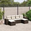 VidaXL Garden Lounge Set with Cushions 6 Pcs, Patio Sofas, Patio Furniture Set, Outdoor Furniture, Brown 3264479