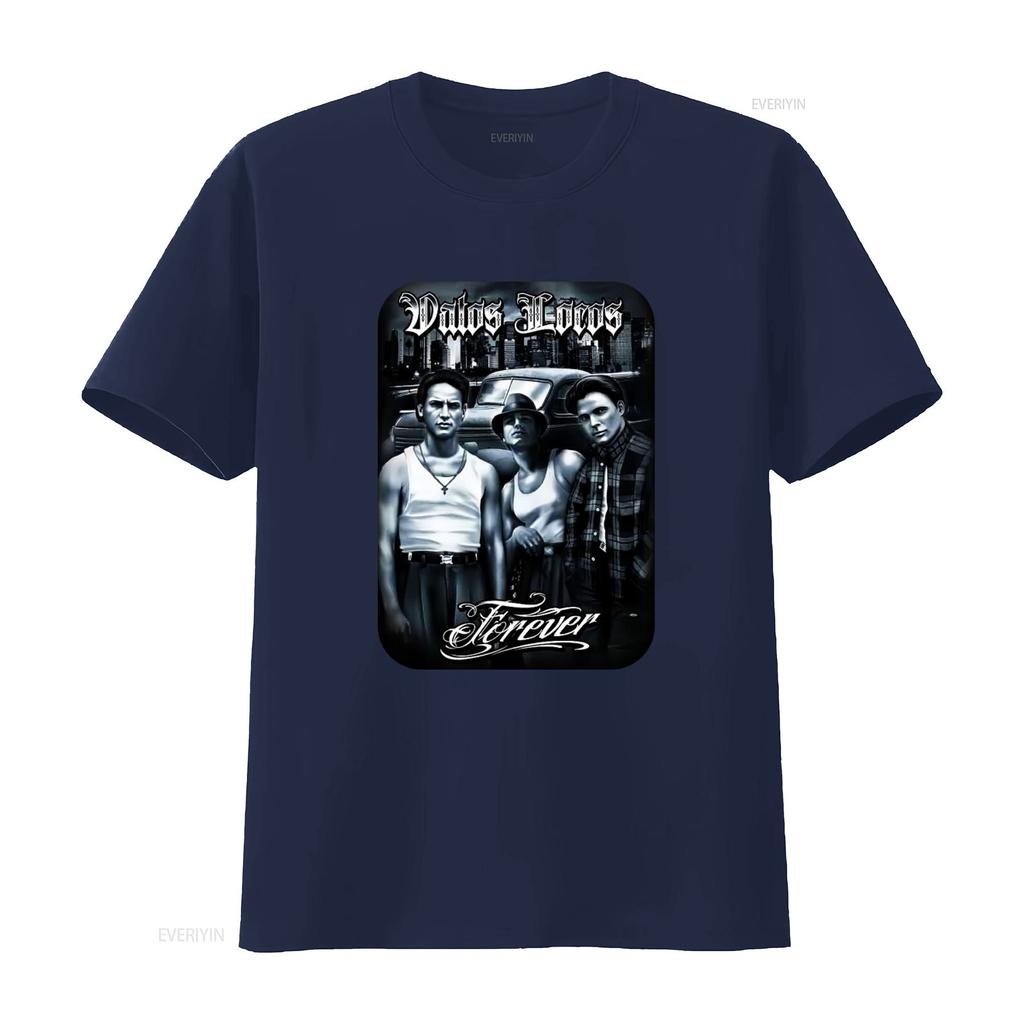 Vatos Locos Навсегда Мужская тяжелая футболка Печать на Shaka Wear Ретро Гангстерский стиль Городская мода винтаж Стиранный homme