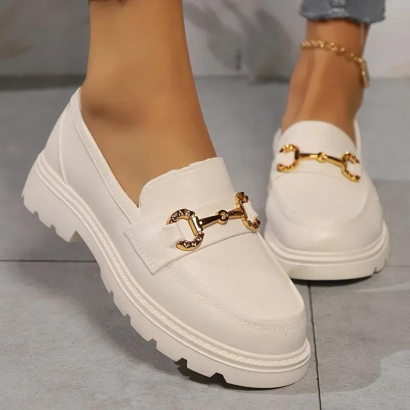 Женская обувь 2024 года, хит продаж, модная повседневная универсальная обувь, верхняя одежда, ленивые мокасины на толстой подошве для женщин, Zapatos