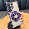 Магнитный Чехол-подставка с покрытием, противоударный, прозрачный для Samsung Galaxy S24 S23 Ultra S22 S21 Plus FE Note 20, задняя крышка из акрила