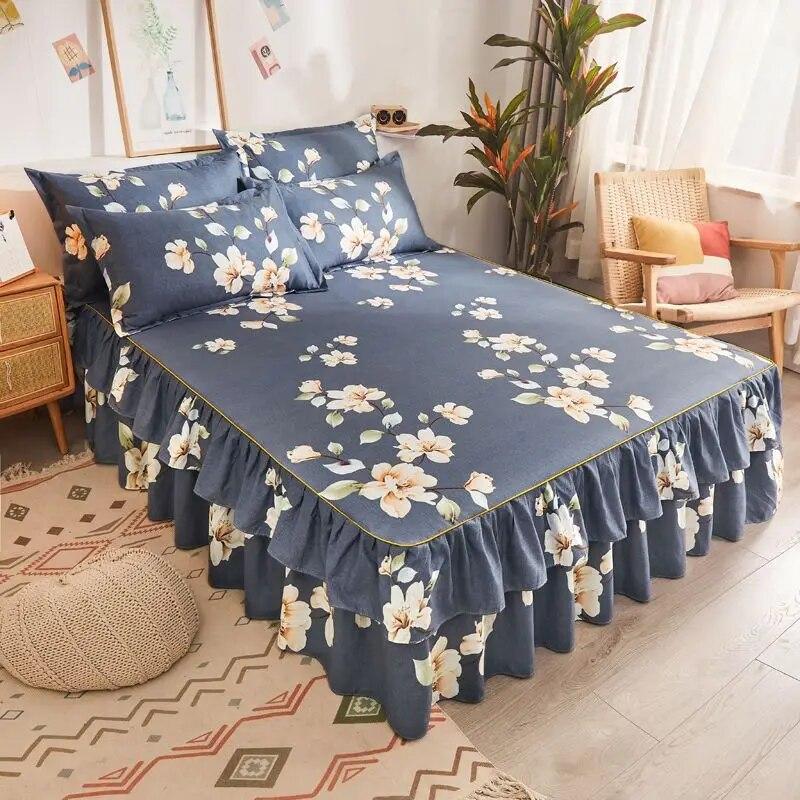 Korean Version Bed Skirt Style Single Piece Bed Sheets Bed Covers Mattresses Anti Slip Protective Covers Dust Covers