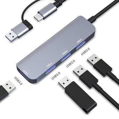4-портовый концентратор USB-C Plug and Play, высокоскоростная передача данных 5 Гбит/с. USB3.0/Type-C на док-станцию ​​USB3.0+USB2.0, совместимую с флэш-накопителем MacBook