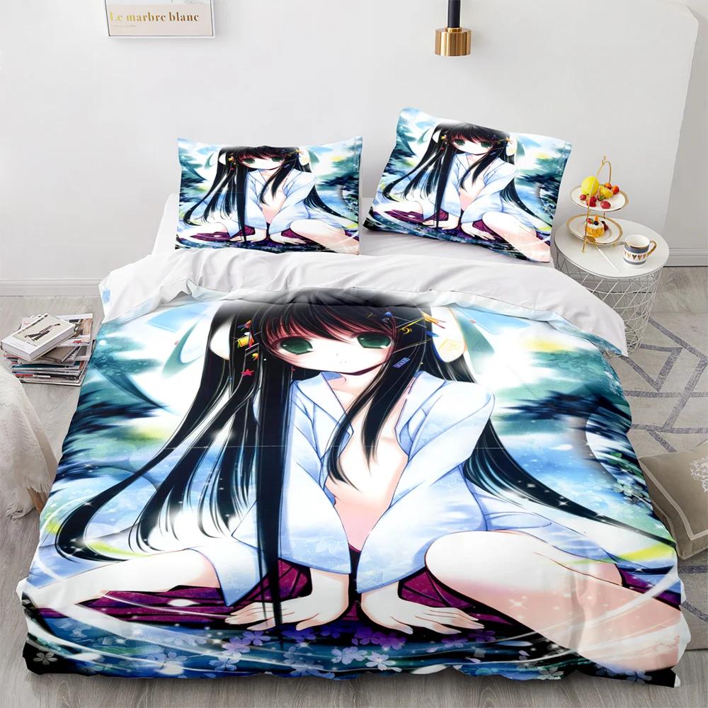 3D Printed Kawaii Girl Bedding Set Anime Sexy Girl Duvet Cover Double Twin Full Queen King Adult Kids Bedclothes Quilt Cover