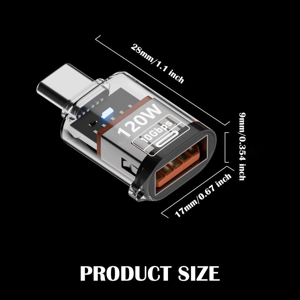 Indicator Light USB-C Extender PD 120W OTG Adapter Professional Type-C to USB-A Converter HDD