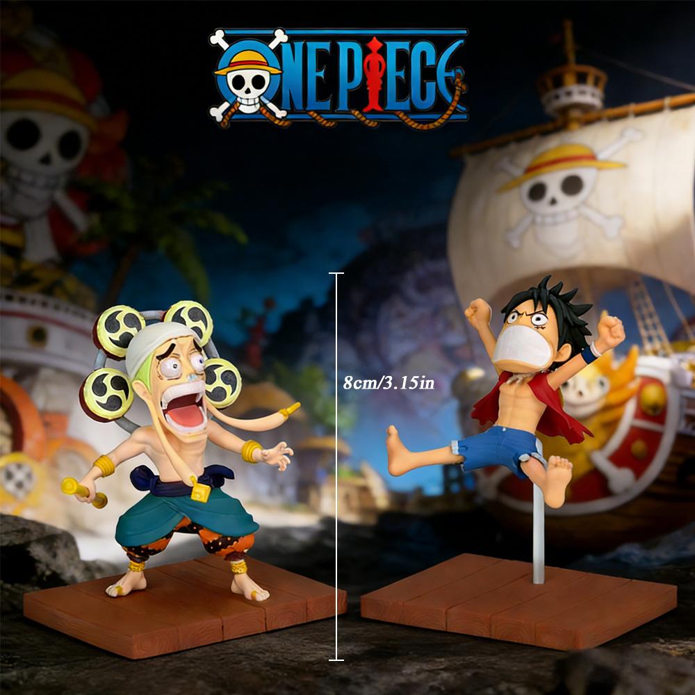 1 шт. Официальный набор статуэток для декора комнаты One Piece Луффи и Энель, Обязательный подарок для поклонников аниме на День святого Валентина, День рождения, Настольный