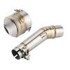Qiilu Motorcycle Exhaust Pipe, Middle Exhaust Pipe, Central Exhaust Pipe, Stainless Steel, Smooth Discharge,