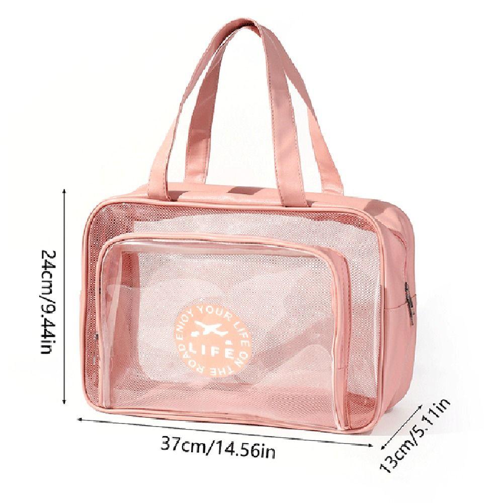 Wet and Dry Separation Toiletry Storage Pouch Large Capacity Clear Toiletry Case Women