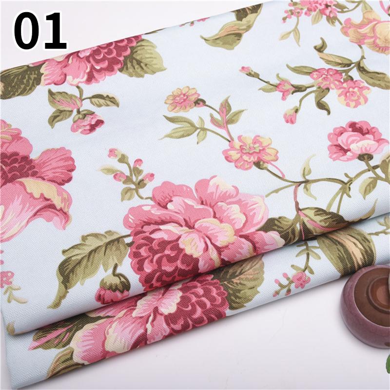 100 см x 145 см Ткань с цветочным принтом в пасторальном стиле, полиэстер, искусственный лен, ткань для самостоятельного изготовления диванной подушки, скатерти, обивки подушек
