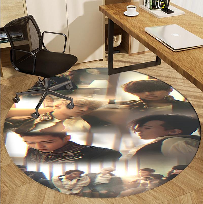BIGBANG Pattern Round Rug, Indoor/Outdoor Mat, for Picnic, Gameroom, Bedroom, Office, Living Room, Home Decor Carpet, Birthday Gift