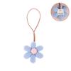 3D Color Six-Petal Flower Name Sticker Pendant Fabric Flower Doll Anti-Lost Lanyard Luggage Tag Charm Keychain Bag Decor Toys