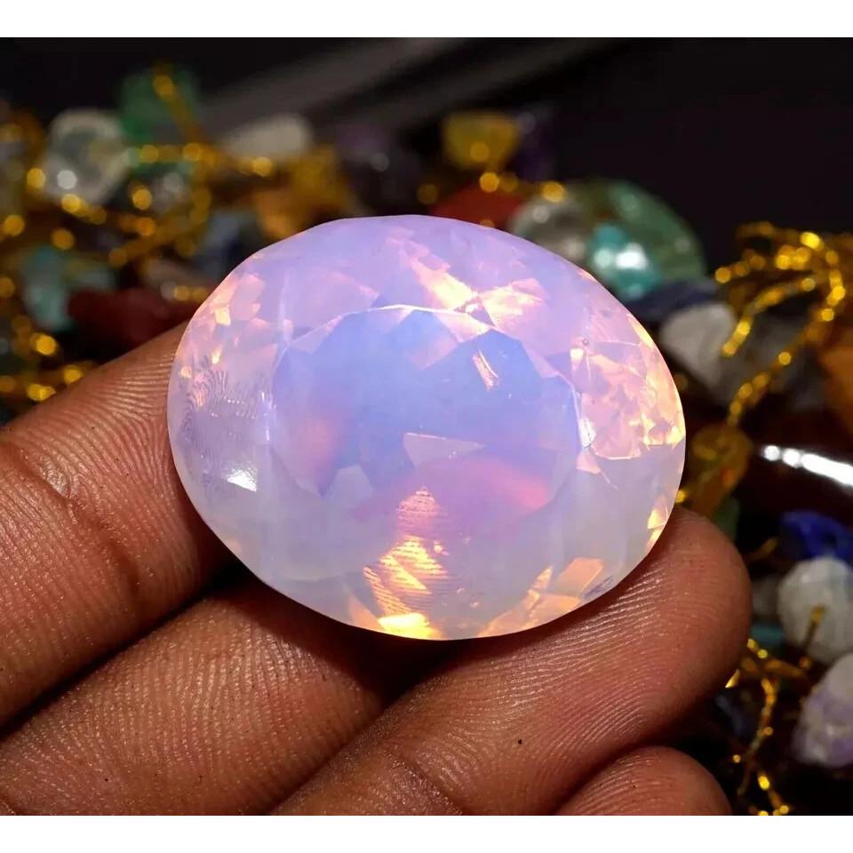 Natural Pink Opal Oval Cut 95+ Ct Fabulous Certified Loose Gemstone