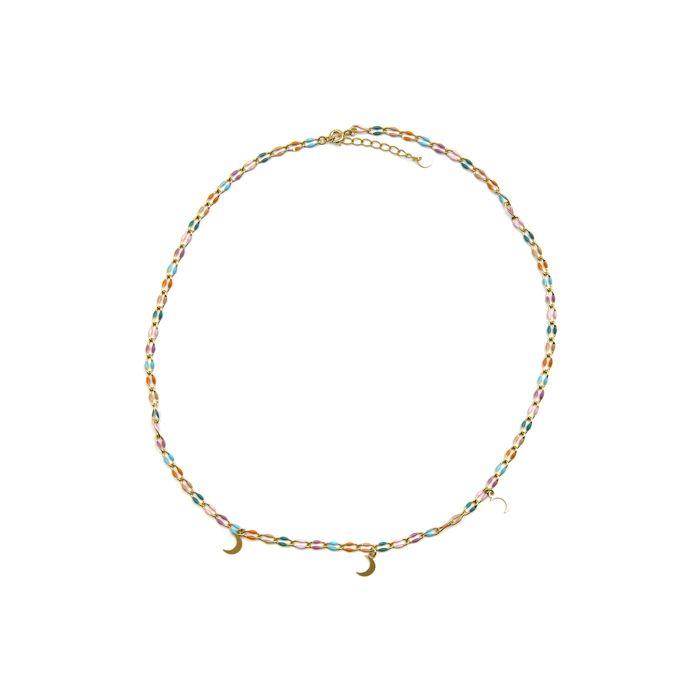 Collier Luxenter en argent 925 et finition on or 18k laqué multicolore - Liesi
