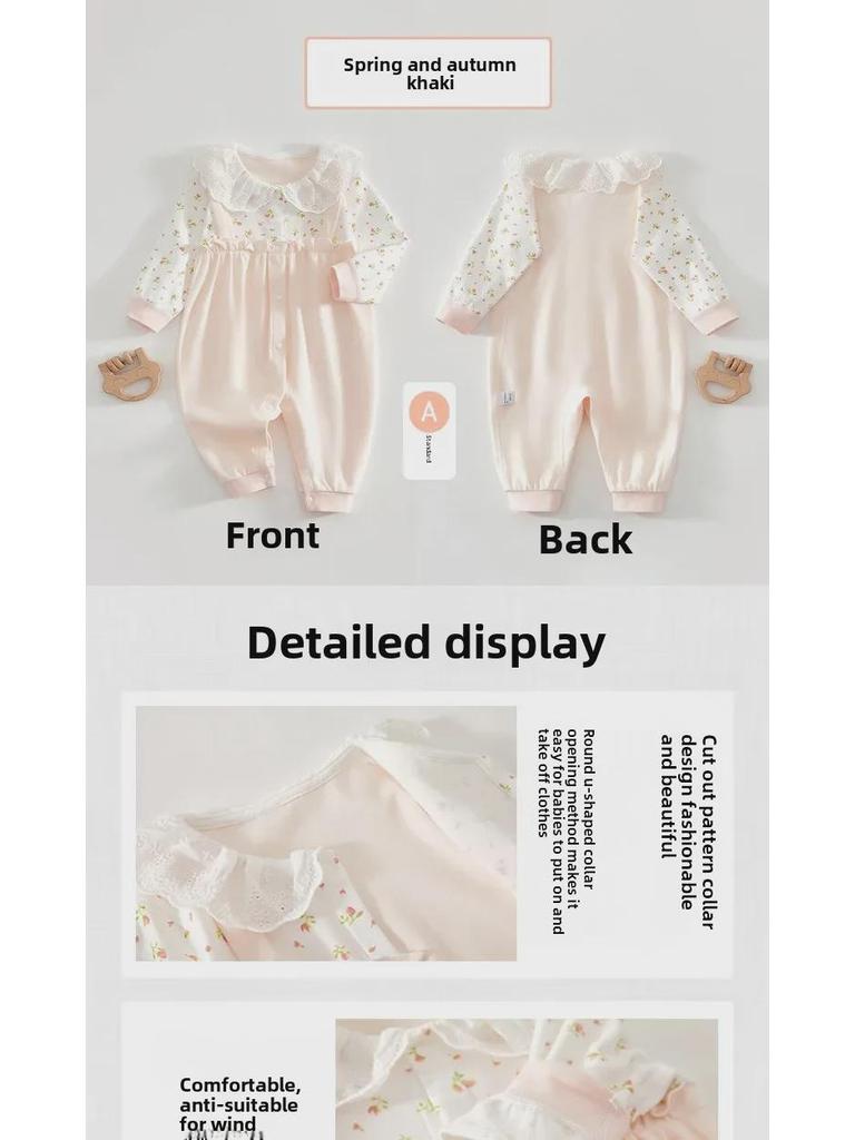 Комбинезон для новорожденных с длинными рукавами 2024 года — супер милый комбинезон на весну/осень для раннего ползания