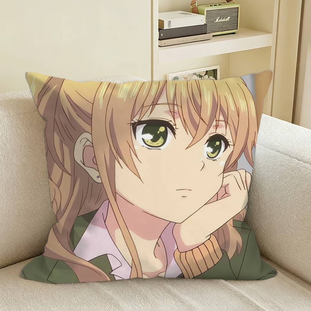 CCitrus GLAnime YYuzu Aihara Square Sofa Pillow Cover Solid Color Living Room Home Decor Cushion Case