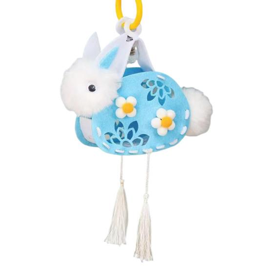 DIY Rabbit Lantern Kit for Kids Handmade Plush Rabbit Handheld Lantern for Chinese New Year Mid-Autumn Festival Decoration