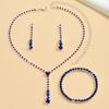3 шт./компл. женский комплект ювелирных изделий, однорядные инкрустированные стразами ожерелья, серьги, браслеты, гипоаллергенные легкие украшения на Рождество для мам