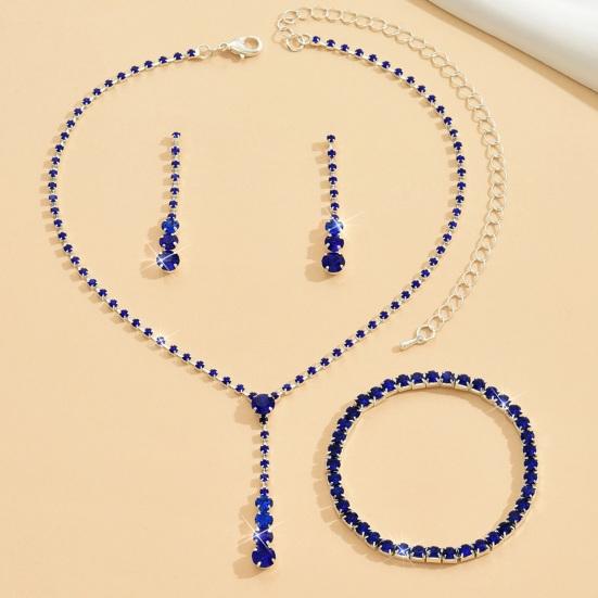 3 шт./компл. женский комплект ювелирных изделий, однорядные инкрустированные стразами ожерелья, серьги, браслеты, гипоаллергенные легкие украшения на Рождество для мам