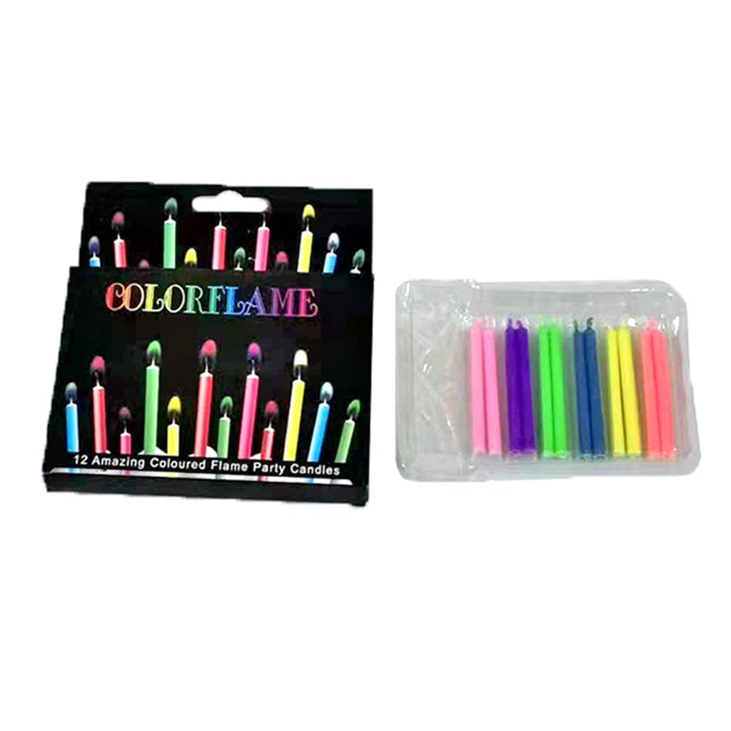 Multicolour Flame Candles 6/12pcs/pack Colorful Wedding Party Birthday Cake Candles Decoration Party Supplies for Children Kids