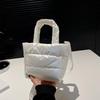 Yogodlns Woman Puffy Lightweight Handbag Large Capacity Quilted Shoulder Bag Adjustable Strap Puffer Tote Handbag Shopping Bag