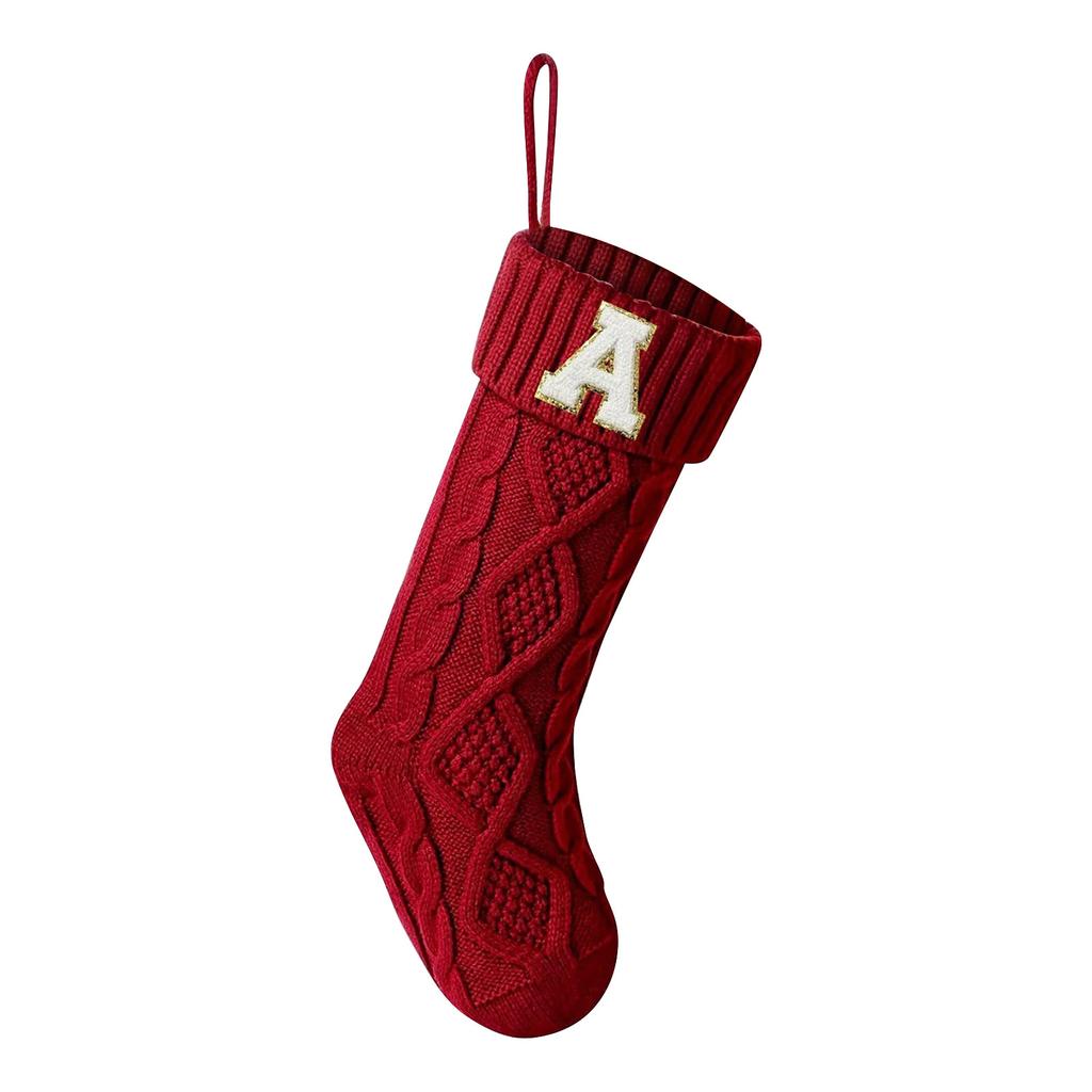 18-дюймовые рождественские чулки с инициалами - праздничные чулки для детей и семьи, рождественские украшения