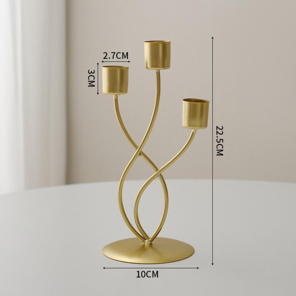 Iron Desk Candle Ornament Stable Base Candle Holder Simple Candlestick Crafts  For Dining Room