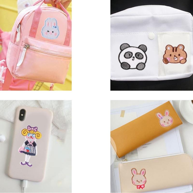 9 Pcs Animal Sew On/Iron On Patches Cartoon Panda Embroidered Patches Sewing Patches Applique Patches for Bag Decoration