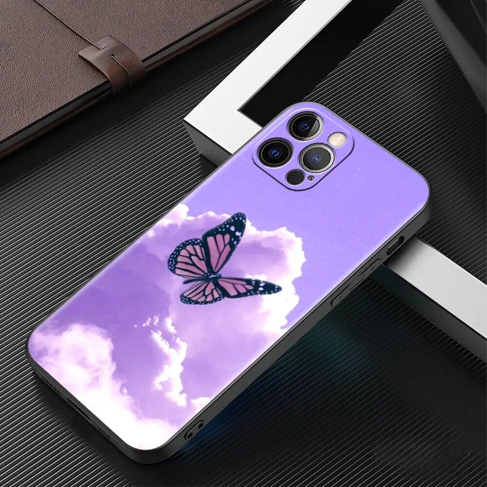 Милый чехол для телефона с бабочкой для iPhone Samsung Galaxy Redmi Xiaomi Oppo OnePlus Note SA 7 8 9 10 11 12 13 14 20 21 22 23 53 54 Pro Max Ultra TPU Soft