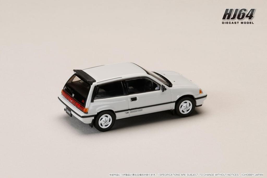 Hobby Japan HJ64 1/64 Scale Honda Civic (Automatic Transmission) Late Version with Genuine Optional Parts, White, Finished Model, HJ643029W