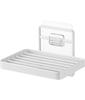Yamazaki Tower Soap Tray with Film W12 X X Film Floating Soap Quick Drainage and 4540 Hooks, White, Approx. D8.5 H7.8cm (excluding Hooks), Storage,
