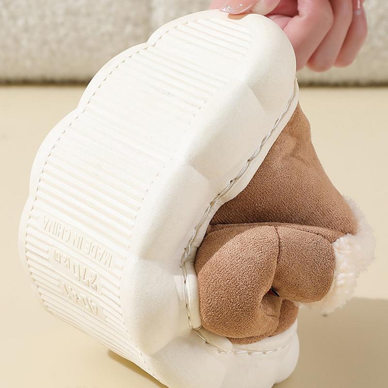 Warm Short Plush Indoor Suede Slippers Women 2025 Winter Soft Thick Bottom Non Slip Postpartum Shoes Fluffy Fur Home Shoes 45