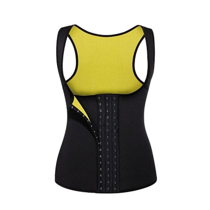 Plus Size Neoprene Slimming Silicone Body Suit with Zipper Sauna Suit Tank Top Vest Waist Trimmer with Waist Trainer