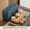 National style retro high-end Ru kiln black pine plum blossom hand-held pot tea set new Chinese kung fu tea business printing commemoration