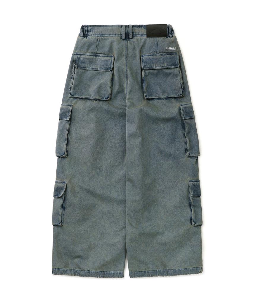 DIMITO Denim Multi Cargo Pants (Wide Fit Lv.2) Dw Light Blue