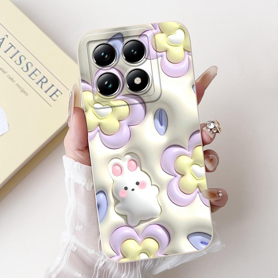 For Xiaomi 14T Pro Case For Xiaomi 14T Phone Case Cute Panda Rabbit Luxury TPU Protective Skin Cover For Xiaomi Mi 14T Pro Coque