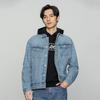 Lee Серия 101+ SS22 Винтажная стирка Вышитые буквы Джинсовая куртка Мужские куртки Средне-синий LMT0015215DG00FA00513