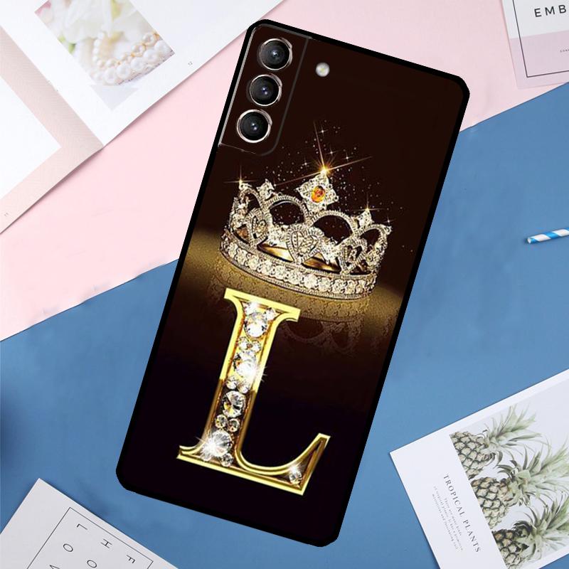 Чехол с золотым мраморным монограммой буквы Для Samsung Galaxy S24 Ultra S21 S22 S23 S25 Ultra S9 S10 Plus S20 FE S23 FE Задняя крышка