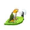 Multi-Color Leaf Textured Parrot Perch - Suction Cup Non-Slip Resin Stand & Nail Grinding Perch