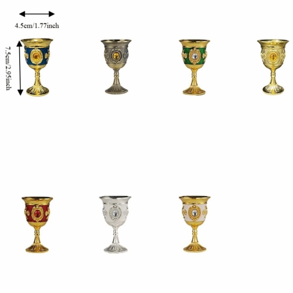 Zinc Zinc Zinc Alloy Medieval Rose Embossed Goblet Vintage Liquor Cup Luxurious Spirits Cup Bar