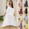Женское платье Женское однотонное свободное платье-рубашка для пляжного отдыха с разрезом в пол Платья