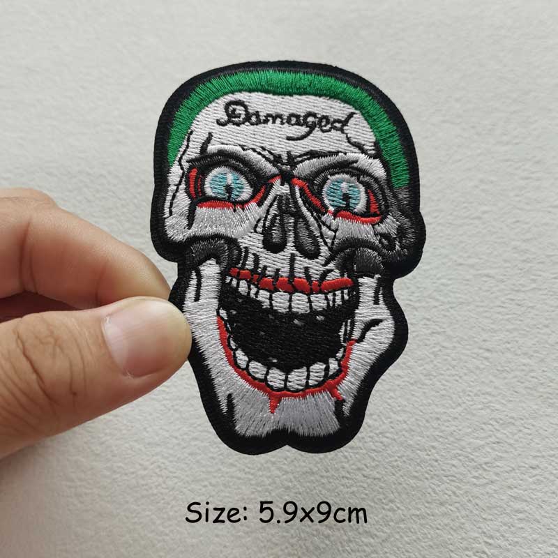 Панк-черепа, железная нашивка, наклейки с вышивкой, термопресс, аппликация, Parches, Ropa, наклейки для одежды, полосатый термоклейкий значок «сделай сам»