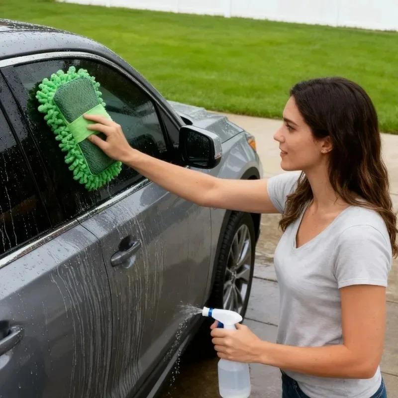 Eco-Friendly Chenille Car Wash Towel Glove Shaped Accessories 1/2PCS Car Wash Sponge Care Brush Pad Cleaning Tools Accessories