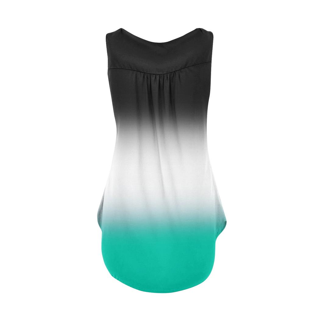 Женская мода плиссированная безрукавка повседневная футболка жилет топ на пуговицах