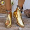 Осенние новые одинарные ботинки на толстом каблуке, женские, с острым носком, с принтом в тон, с молнией сзади, удобные, на среднем каблуке