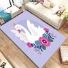 HD Cartoon Cute Swan Cygnus Area Rug,Carpet Rug for Living Room Bedroom Sofa Doormat Decoration, Kids Play Non-slip Floor Mat 3D