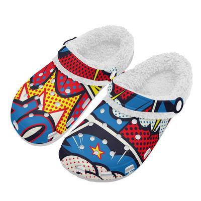 1 пара белых ЭВА теплых тапочек с плюшевой подкладкой унисекс, мягкие, с плюшевой внутренней частью, обувь без застежек, легкие, противоскользящие, подходят для зимнего повседневного комфорта