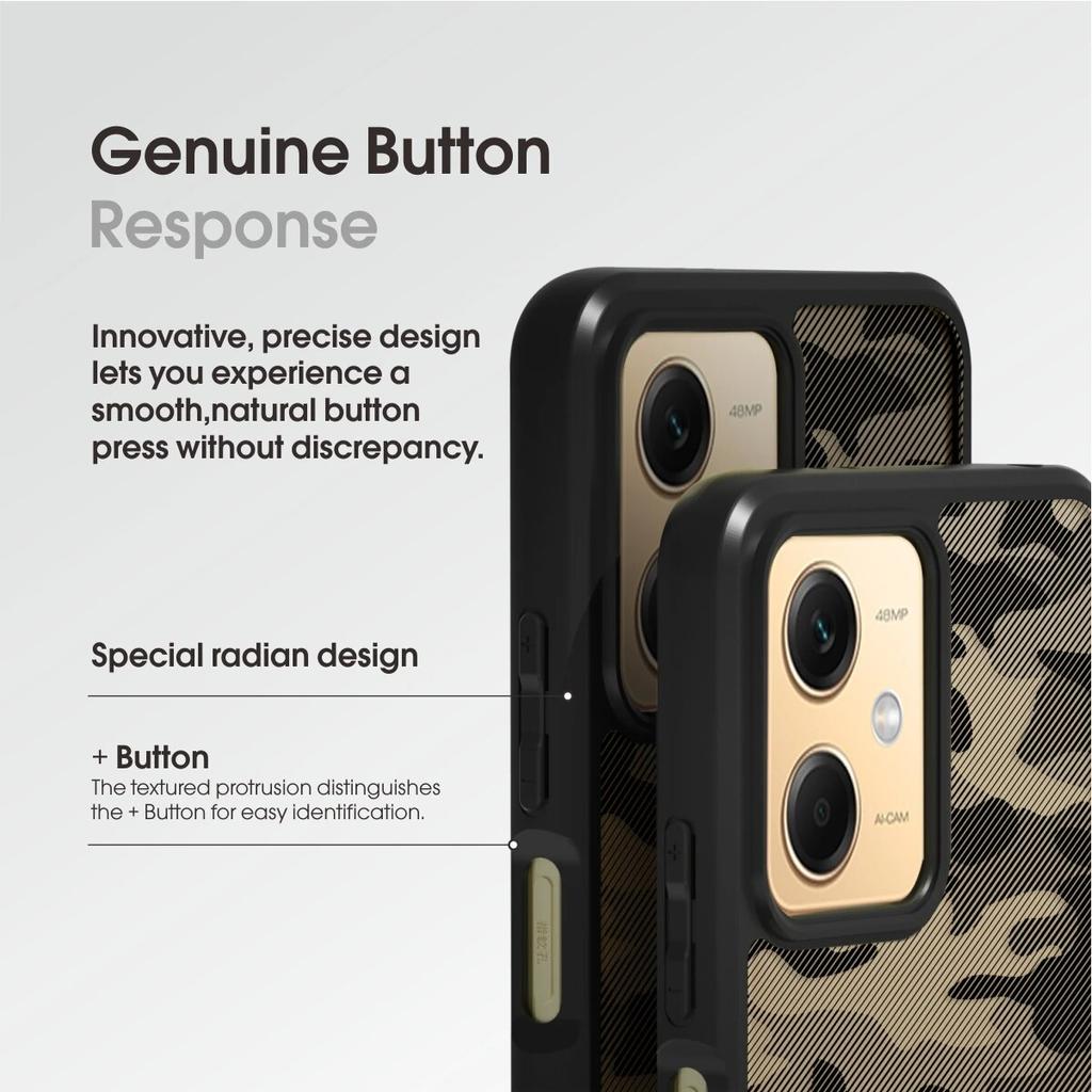 (Comes with Wrist Strap)ibmrs for Xiaomi Note12/12R Pro/POCO X5 5G Case,camouflage Lear Transparent Shell