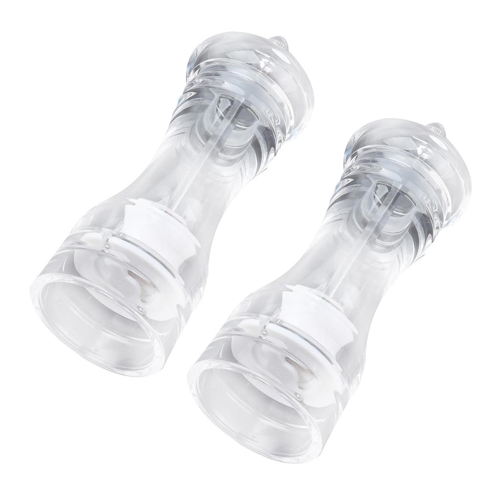 2Pcs Acrylic Manual Grinder Transparent Pepper Salt Mill Spice Jar Grinder Kitchen Grinding Tool6in