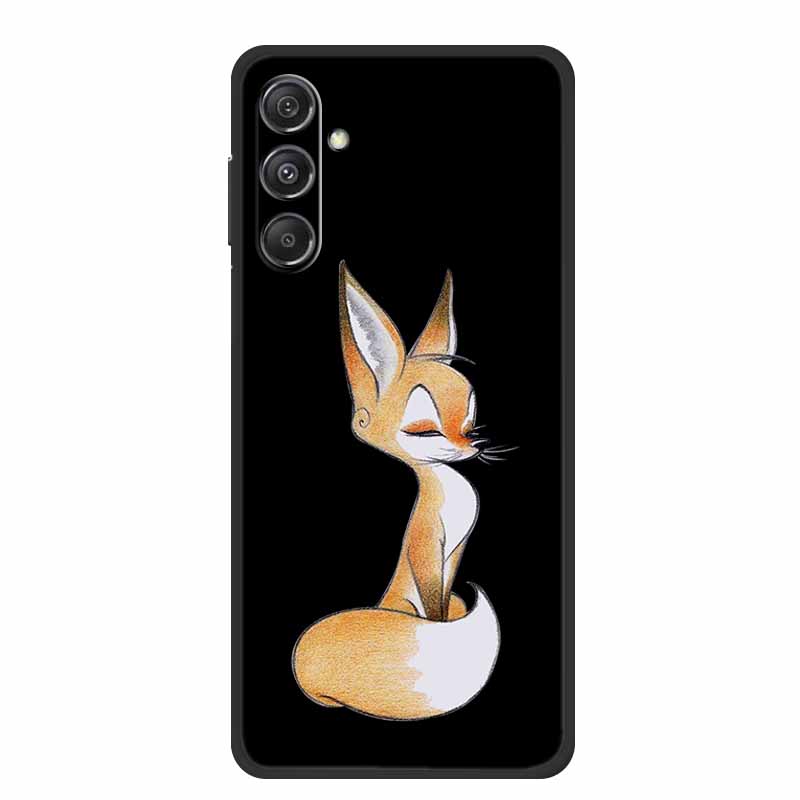 Чехол для Samsung Galaxy M36 A17 5G Цветок Черный Силикон Мягкая Задняя Крышка Для Samsung Galaxy S25 FE Plus Чехол для Телефона Coque Мультяшный