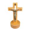 Католический настольный деревянный крест с магнитной подставкой Распятие Крест Скульптура Религиозный христианский подарок Церковь Украшения для дома
